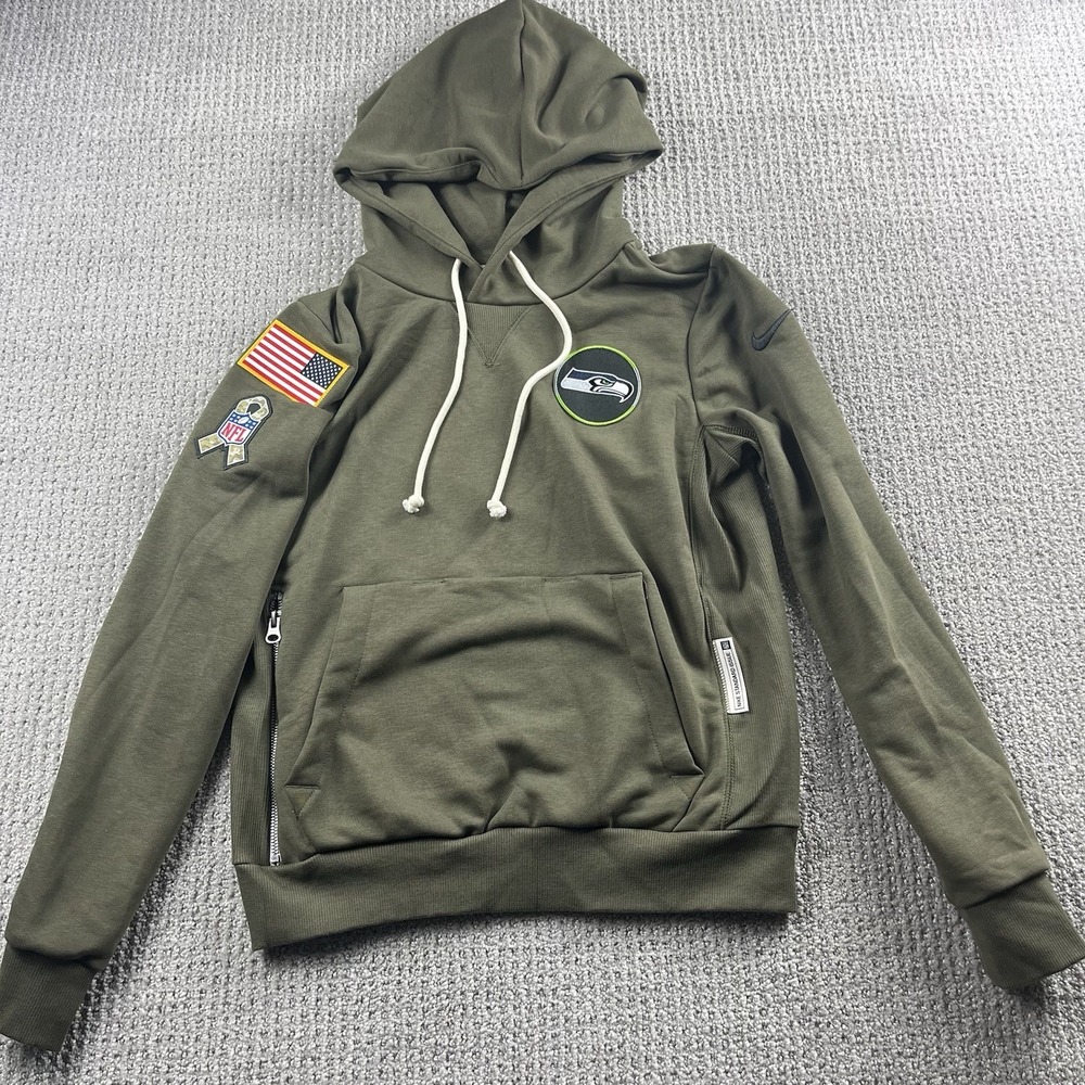 Nike Seattle Seahawks Salute to Service Hoodie Mens Standard Issue Olive XS